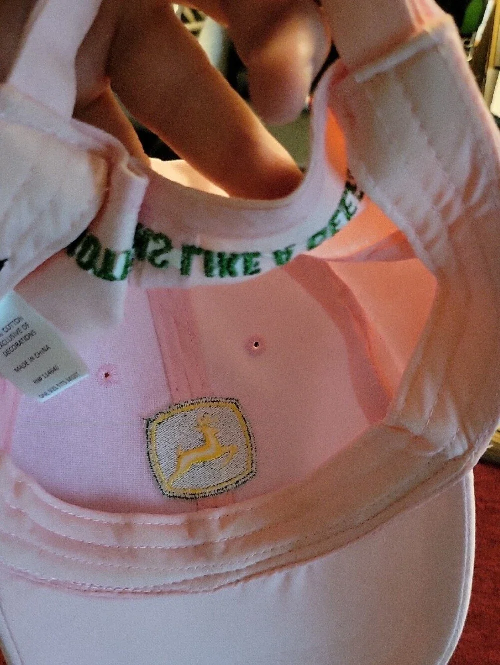 John Deere Owner's Edition Pink Cap with Green & Yellow Embroidered Logo